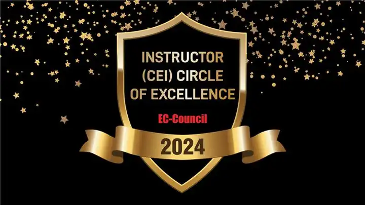 logo of Circle of Excellence badge award on festive background