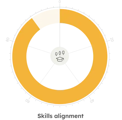 circle graph showing almost completed skills alignment