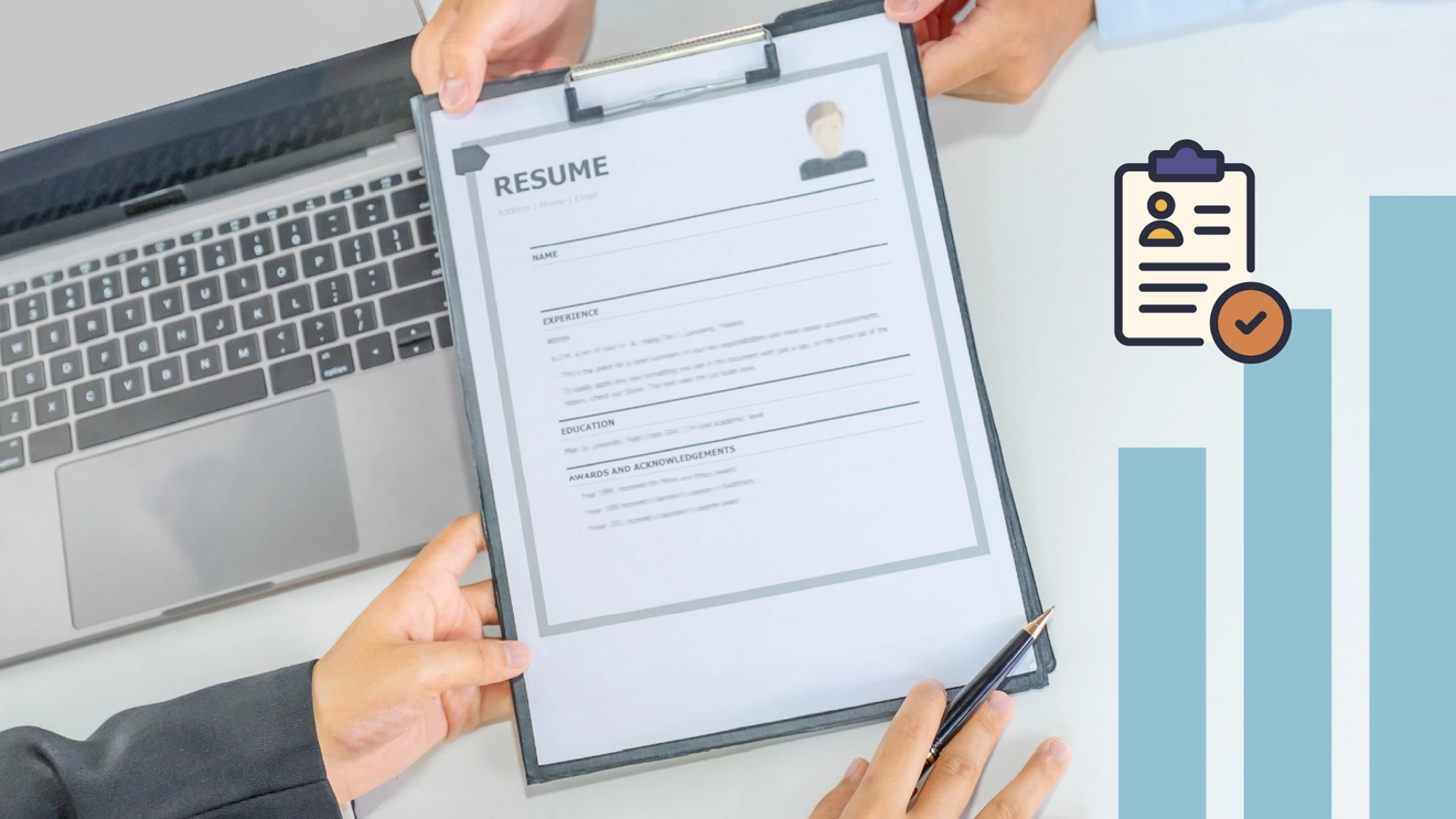 An example IT Resume with floating graphics