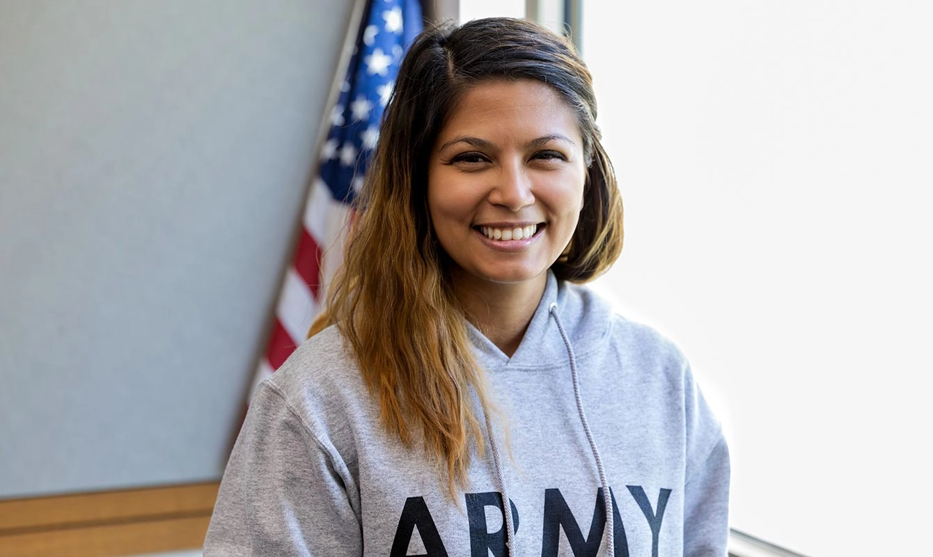 happy veteran woman